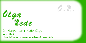 olga mede business card